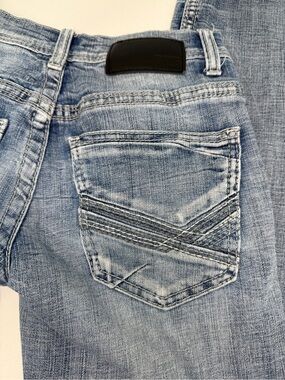BKE Aiden Straight Leg Jeans Mens 26x34 Blue  Light Wash Distressed